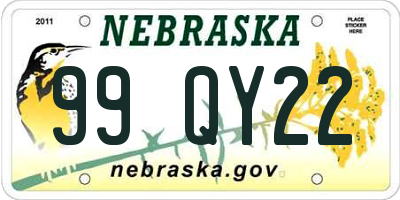 NE license plate 99QY22