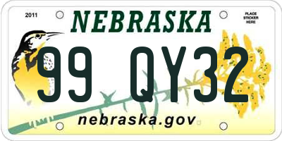 NE license plate 99QY32