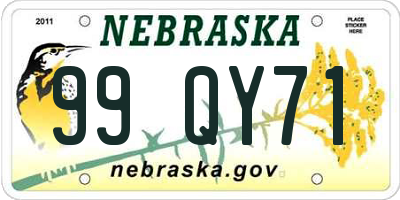 NE license plate 99QY71