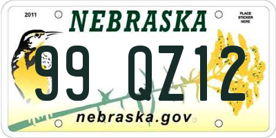 NE license plate 99QZ12