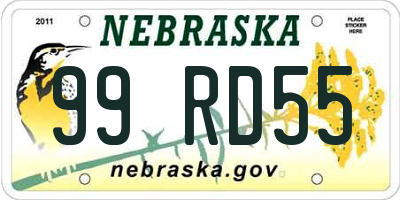 NE license plate 99RD55