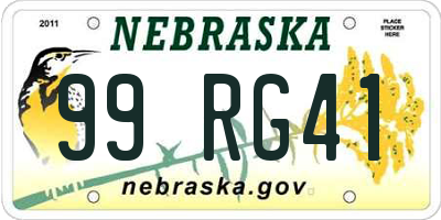 NE license plate 99RG41