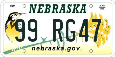 NE license plate 99RG47