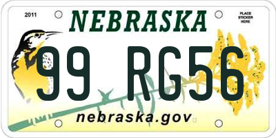 NE license plate 99RG56