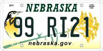 NE license plate 99RI21