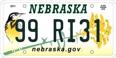 NE license plate 99RI31