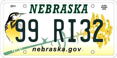 NE license plate 99RI32