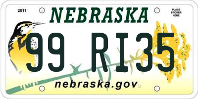 NE license plate 99RI35