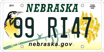 NE license plate 99RI47