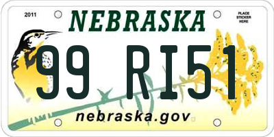 NE license plate 99RI51