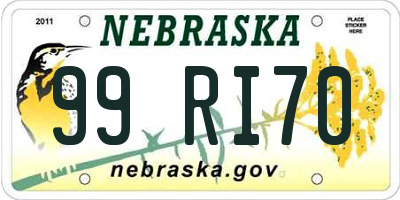 NE license plate 99RI70