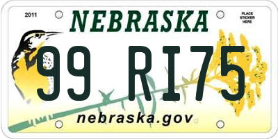 NE license plate 99RI75