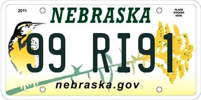 NE license plate 99RI91