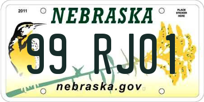 NE license plate 99RJ01