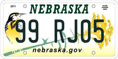 NE license plate 99RJ05