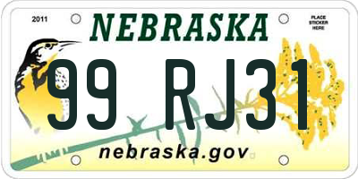 NE license plate 99RJ31