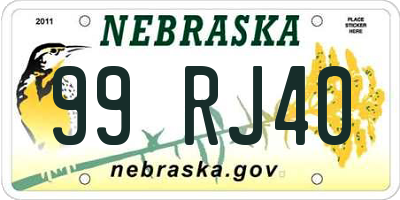 NE license plate 99RJ40