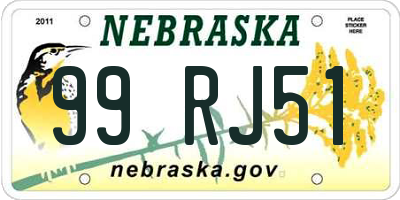 NE license plate 99RJ51