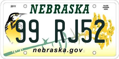 NE license plate 99RJ52