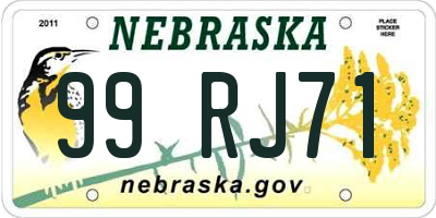 NE license plate 99RJ71