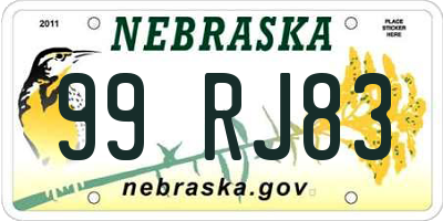 NE license plate 99RJ83