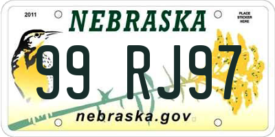 NE license plate 99RJ97