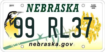 NE license plate 99RL37