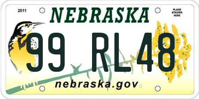 NE license plate 99RL48