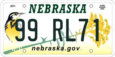 NE license plate 99RL71