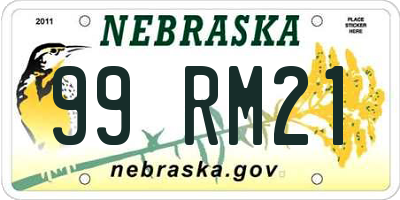 NE license plate 99RM21