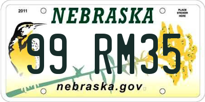 NE license plate 99RM35