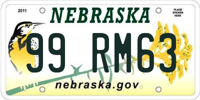 NE license plate 99RM63