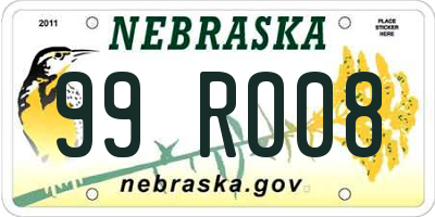 NE license plate 99RO08