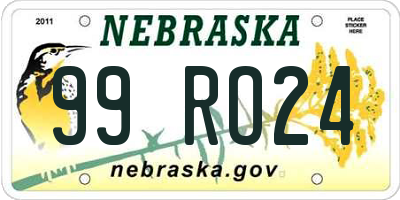 NE license plate 99RO24