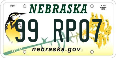 NE license plate 99RP07