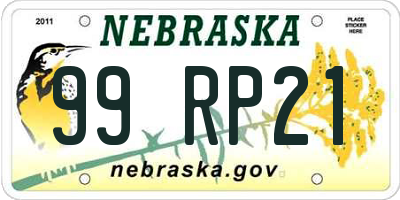 NE license plate 99RP21