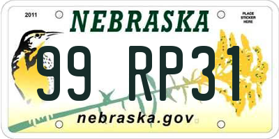 NE license plate 99RP31