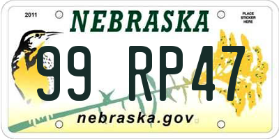 NE license plate 99RP47