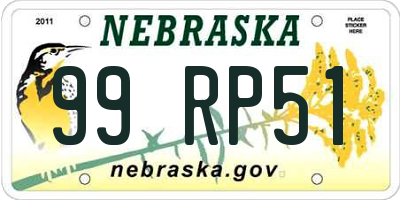 NE license plate 99RP51