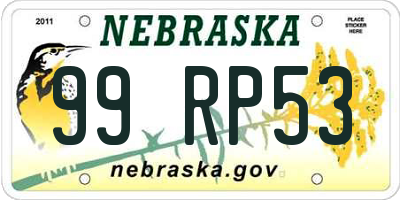 NE license plate 99RP53