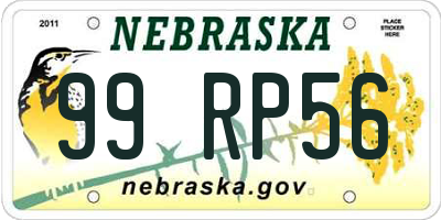 NE license plate 99RP56