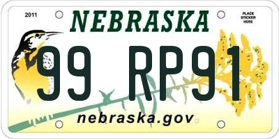 NE license plate 99RP91