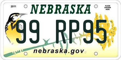 NE license plate 99RP95