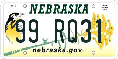 NE license plate 99RQ31