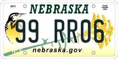 NE license plate 99RR06