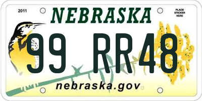 NE license plate 99RR48