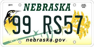 NE license plate 99RS57