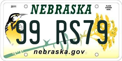 NE license plate 99RS79