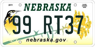 NE license plate 99RT37