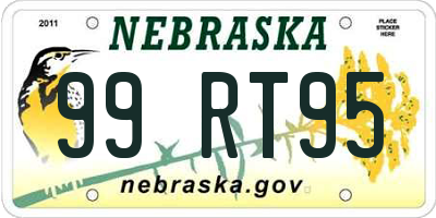 NE license plate 99RT95